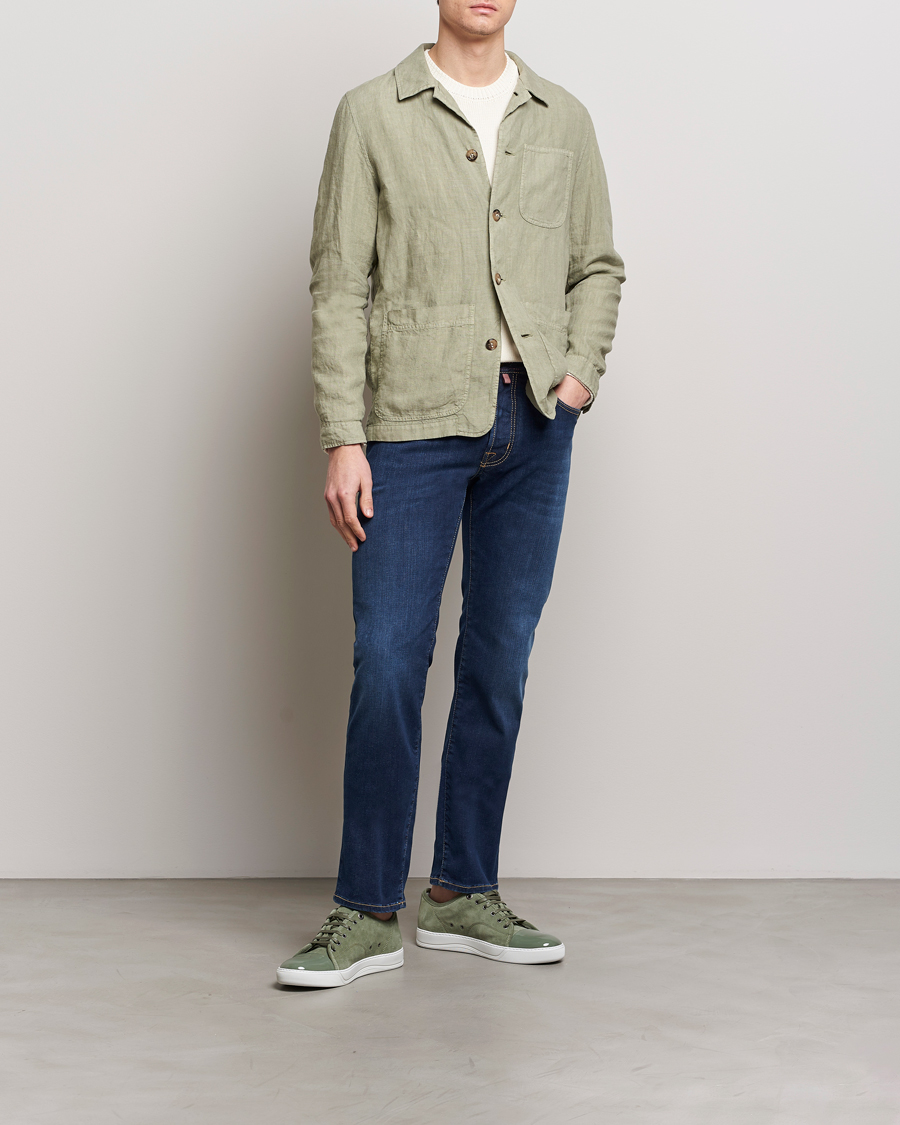 Heren | Jeans | Jacob Cohën | Bard Slim Fit Stretch Jeans Dark Blue