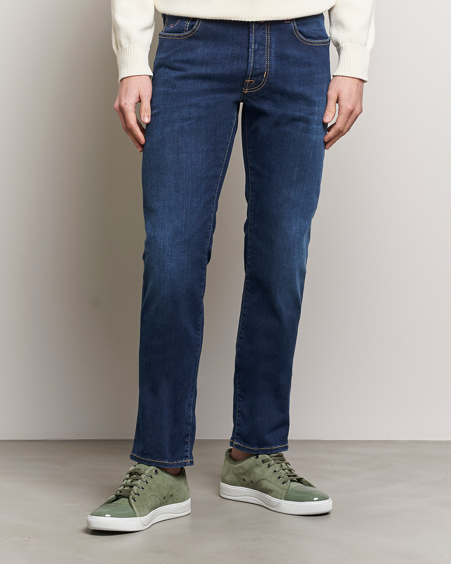 Heren | Jeans | Jacob Cohën | Bard Slim Fit Stretch Jeans Dark Blue