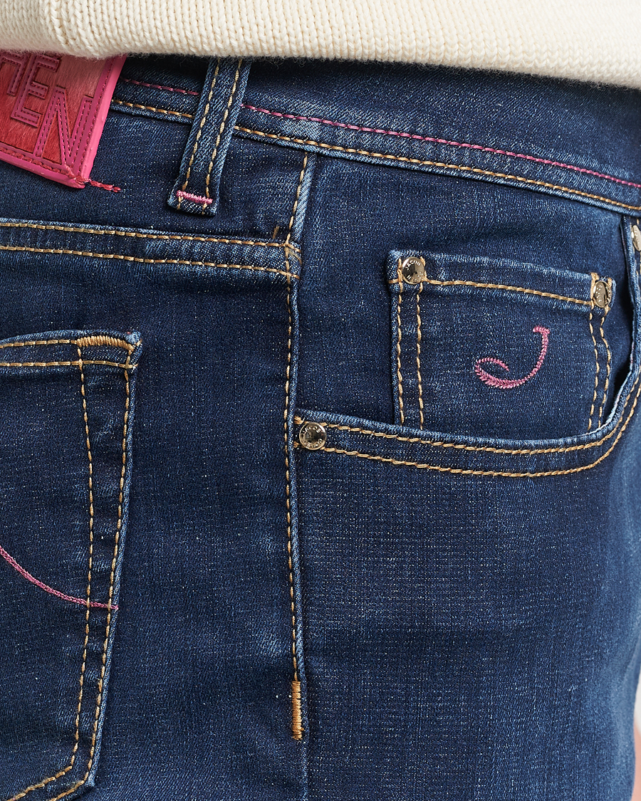 Heren | Jeans | Jacob Cohën | Bard Slim Fit Stretch Jeans Dark Blue