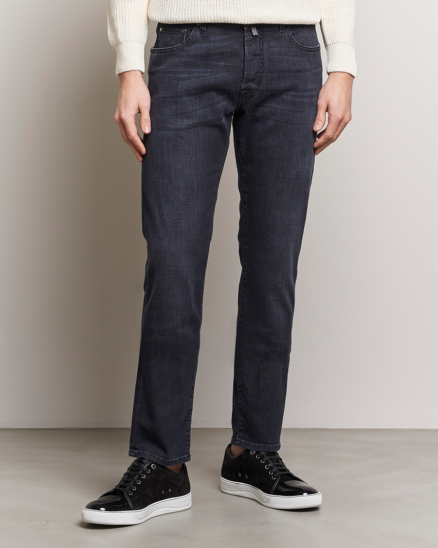 Heren | Jeans | Jacob Cohën | Bard Slim Fit Stretch Jeans Grey Black