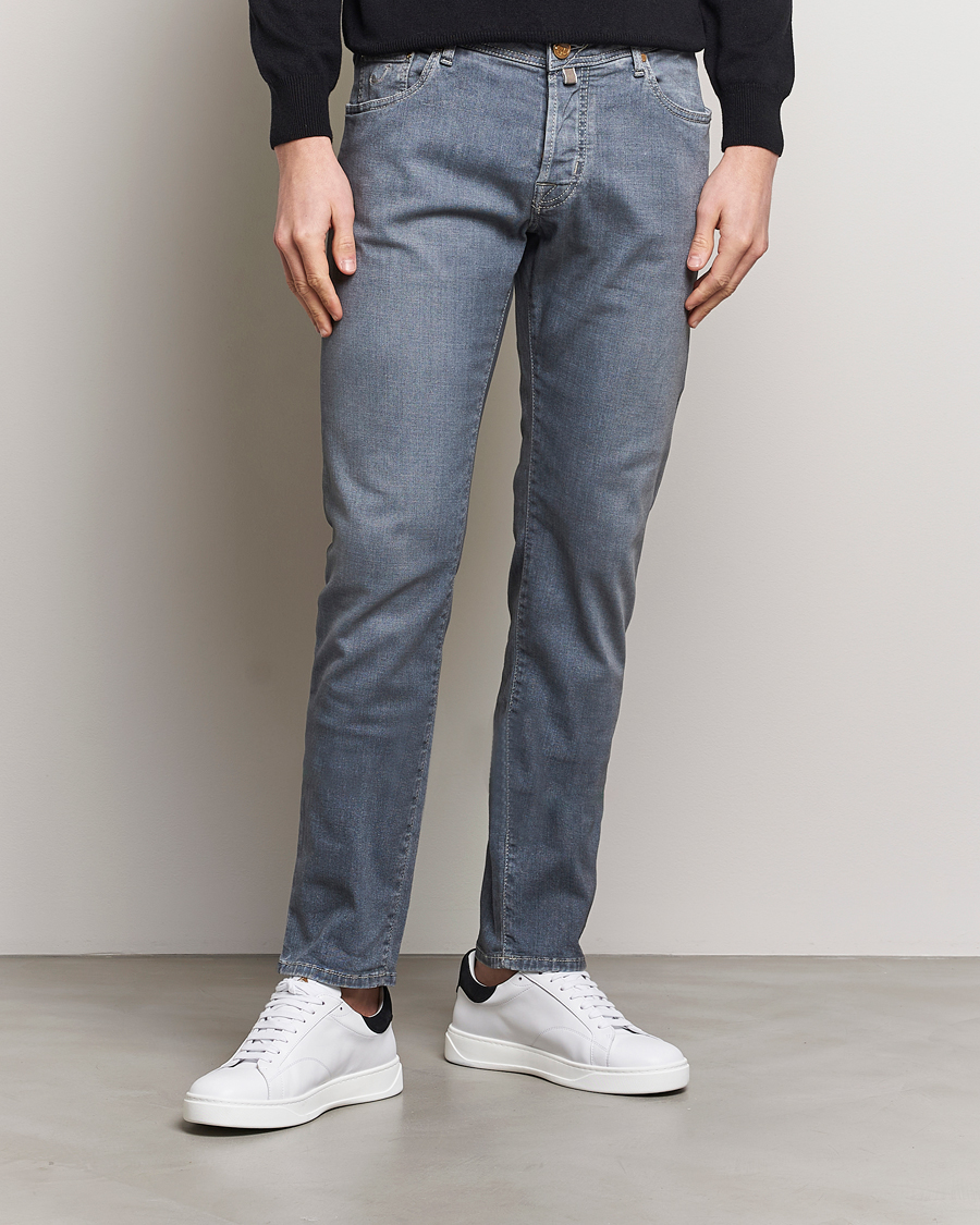 Heren | Italian Department | Jacob Cohën | Nick Naples Super Slim Stretch Jeans Light Grey