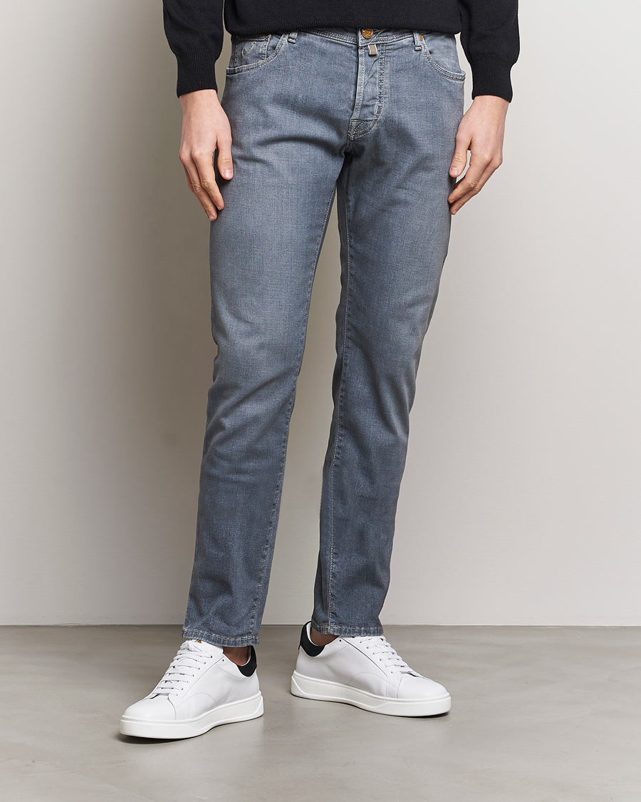 Heren | Jacob Cohën | Jacob Cohën | Nick Naples Super Slim Stretch Jeans Light Grey