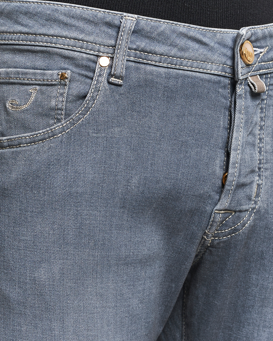 Heren | Jeans | Jacob Cohën | Nick Naples Super Slim Stretch Jeans Light Grey