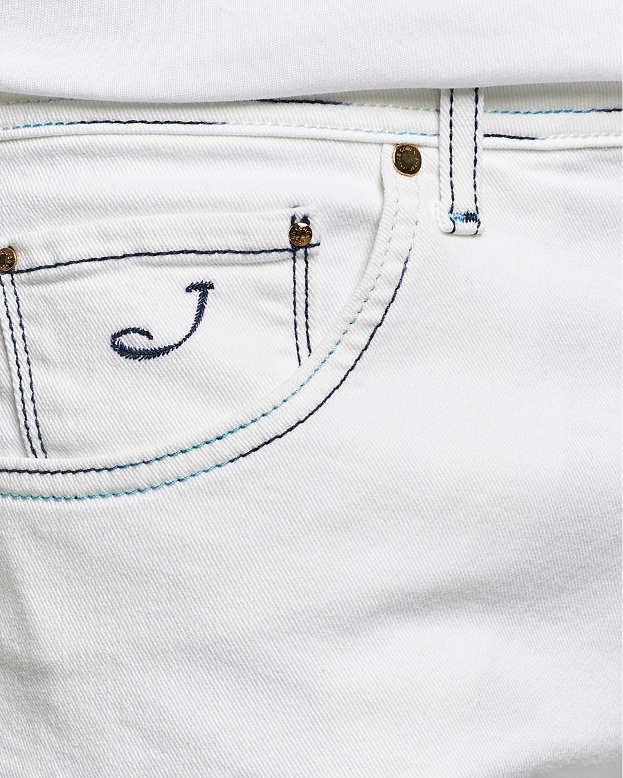 Heren | Jeans | Jacob Cohën | Scott Portofino Slim Fit Stretch Jeans White