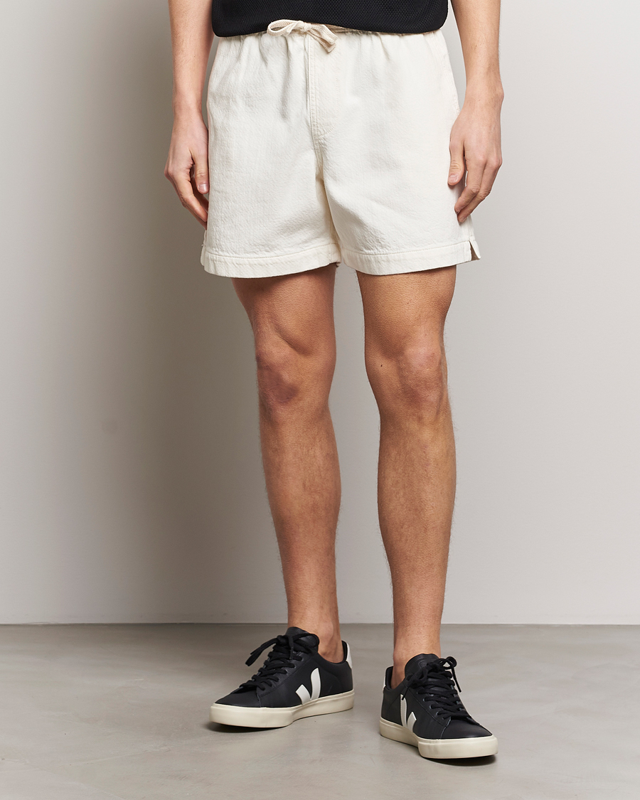 Heren | Trekkoord shorts | FRAME | Textured Terry Shorts Off White