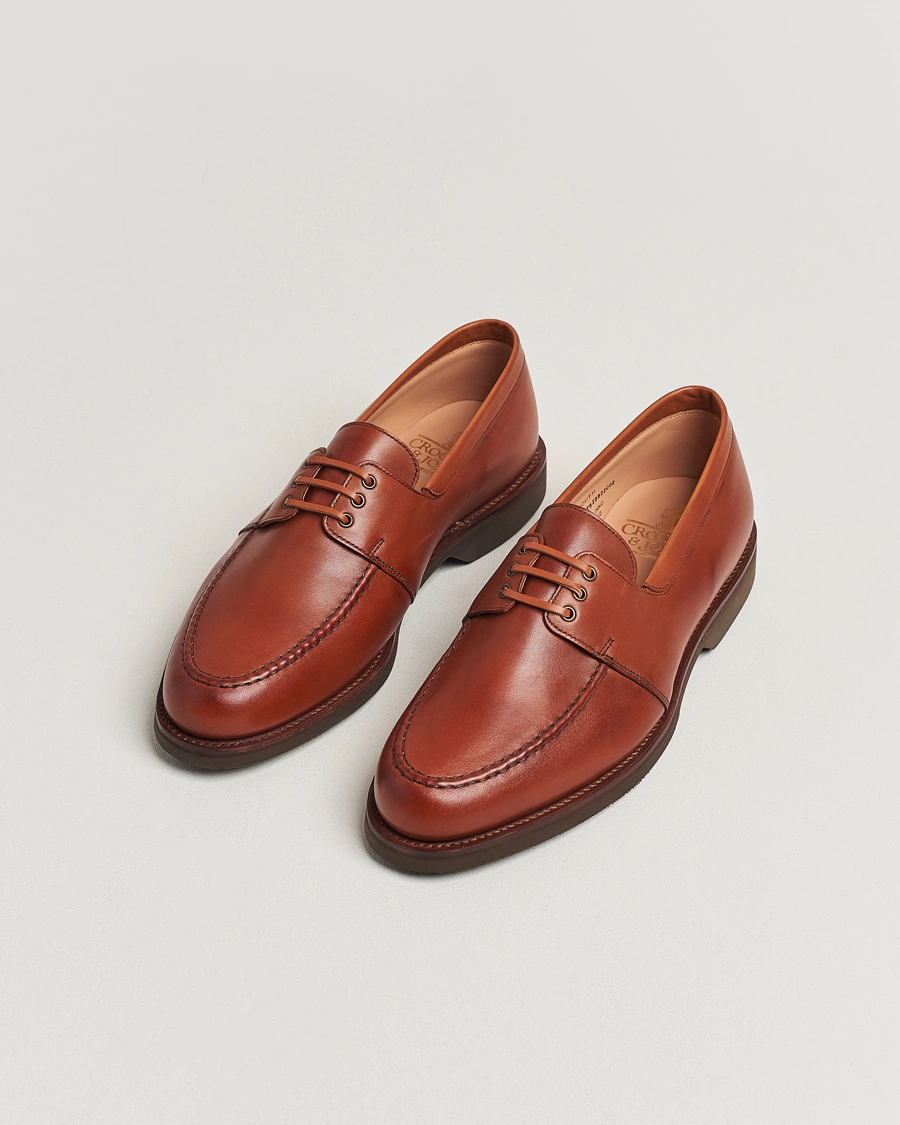 Heren | Bootschoenen | Crockett & Jones | Falmouth Deck Shoes Tan Wax Calf