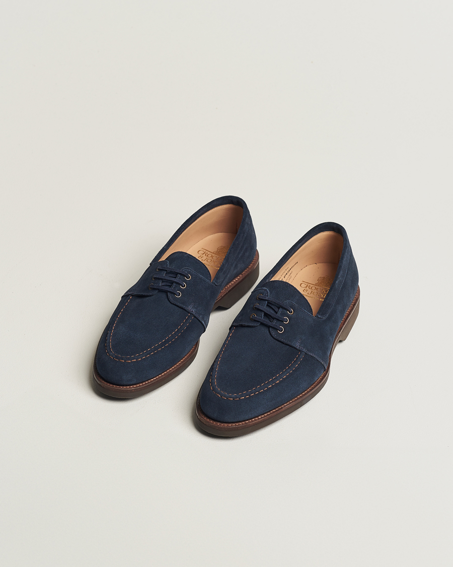 Heren | Suède schoenen | Crockett & Jones | Falmouth Deck Shoes Ocean Suede
