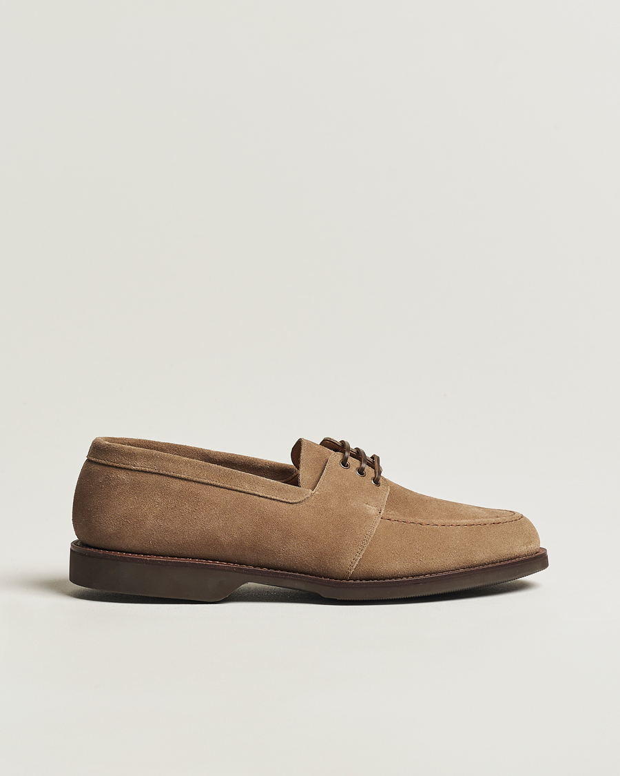 Heren | Crockett & Jones Falmouth Deck Shoes Khaki Suede | Crockett & Jones | Falmouth Deck Shoes Khaki Suede