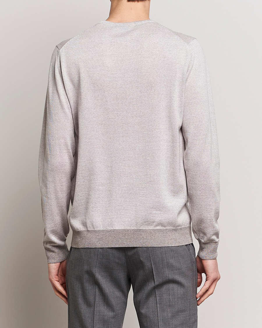 Heren | Truien | Stenströms | Merino Contrast Crew Neck Beige
