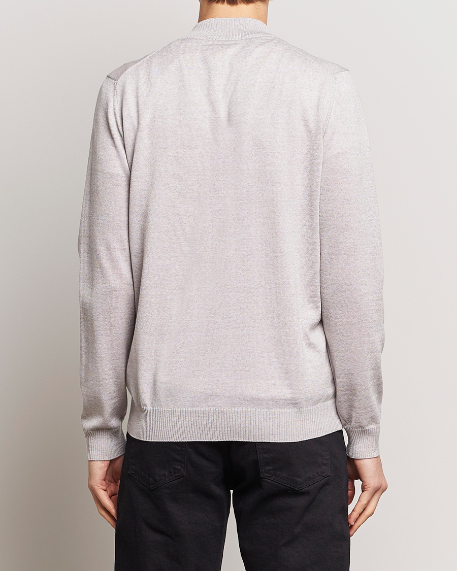 Heren | Truien | Stenströms | Merino Wool Full Zip Beige
