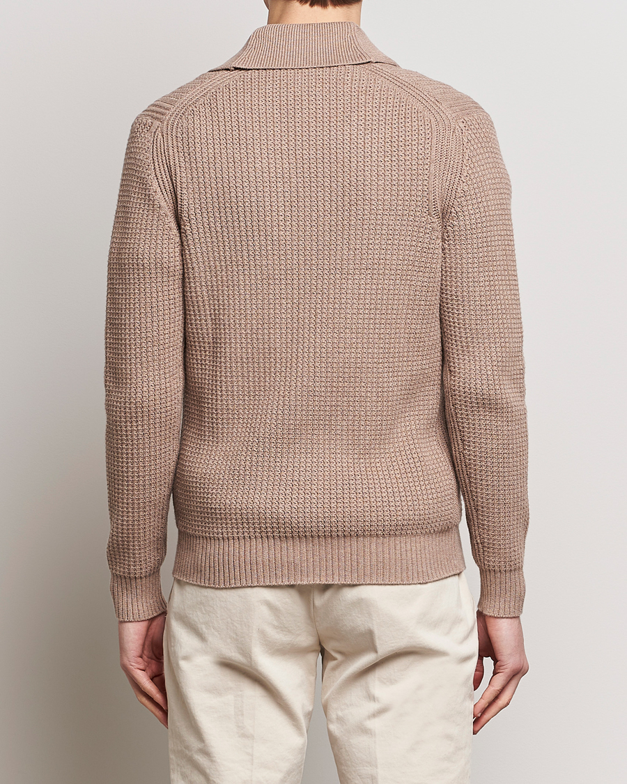 Heren | Truien | Stenströms | Cotton/Cashmere Shawl Cardigan Brown
