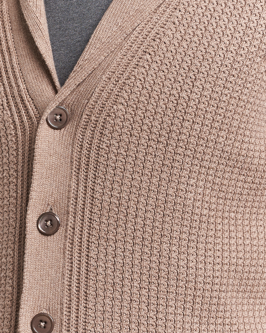 Heren | Truien | Stenströms | Cotton/Cashmere Shawl Cardigan Brown