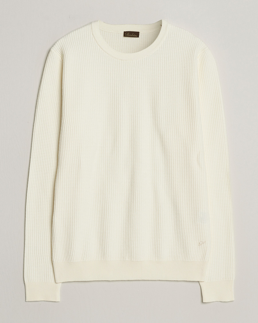 Heren | Truien | Stenströms | Organic Cotton Crew Neck White
