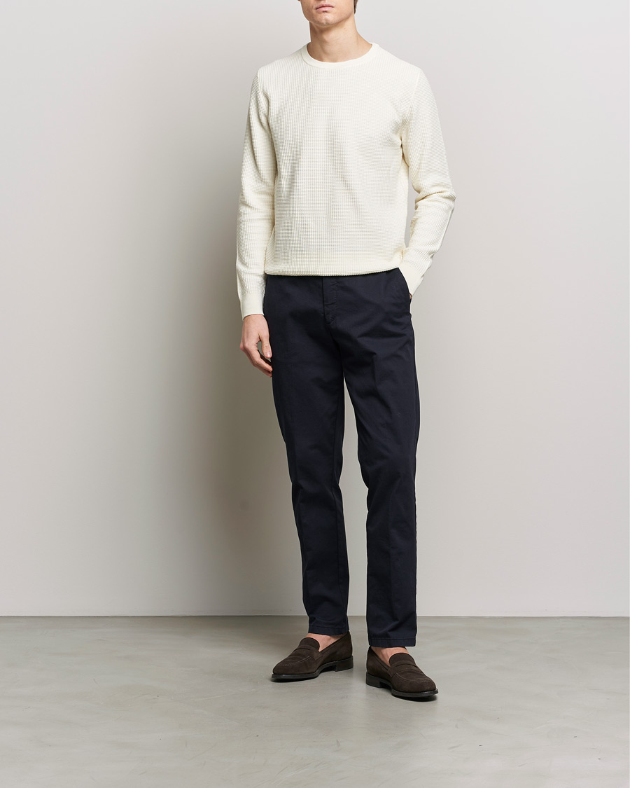 Heren | Truien | Stenströms | Organic Cotton Crew Neck White