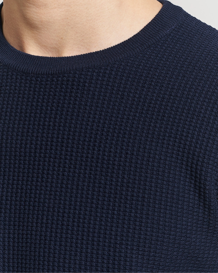 Heren | Truien | Stenströms | Organic Cotton Crew Neck Navy