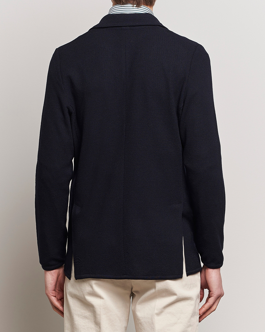 Heren | Blazers | Stenströms | Merino Wool Texture Knitted Blazer Navy