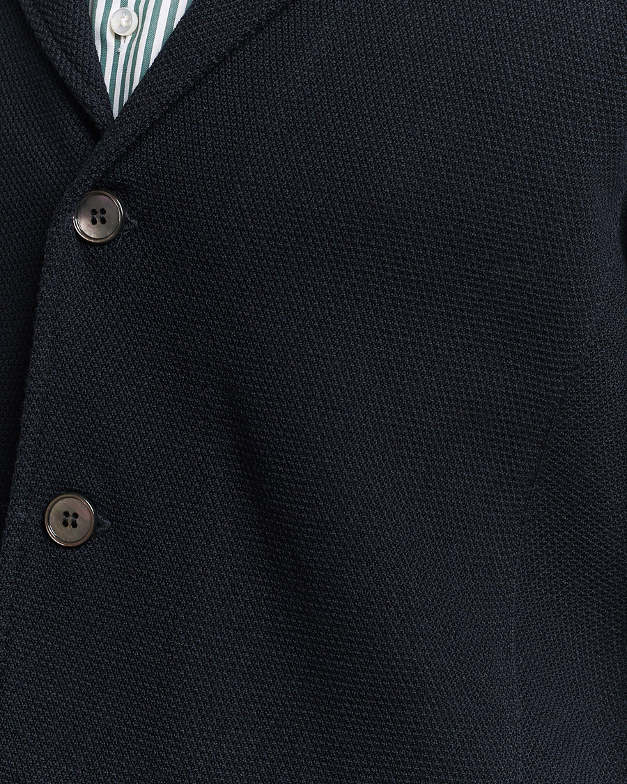 Heren | Blazers | Stenströms | Merino Wool Texture Knitted Blazer Navy