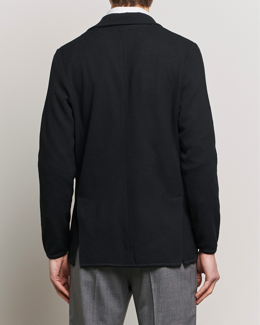 Heren | Blazers | Stenströms | Merino Wool Texture Knitted Blazer Black