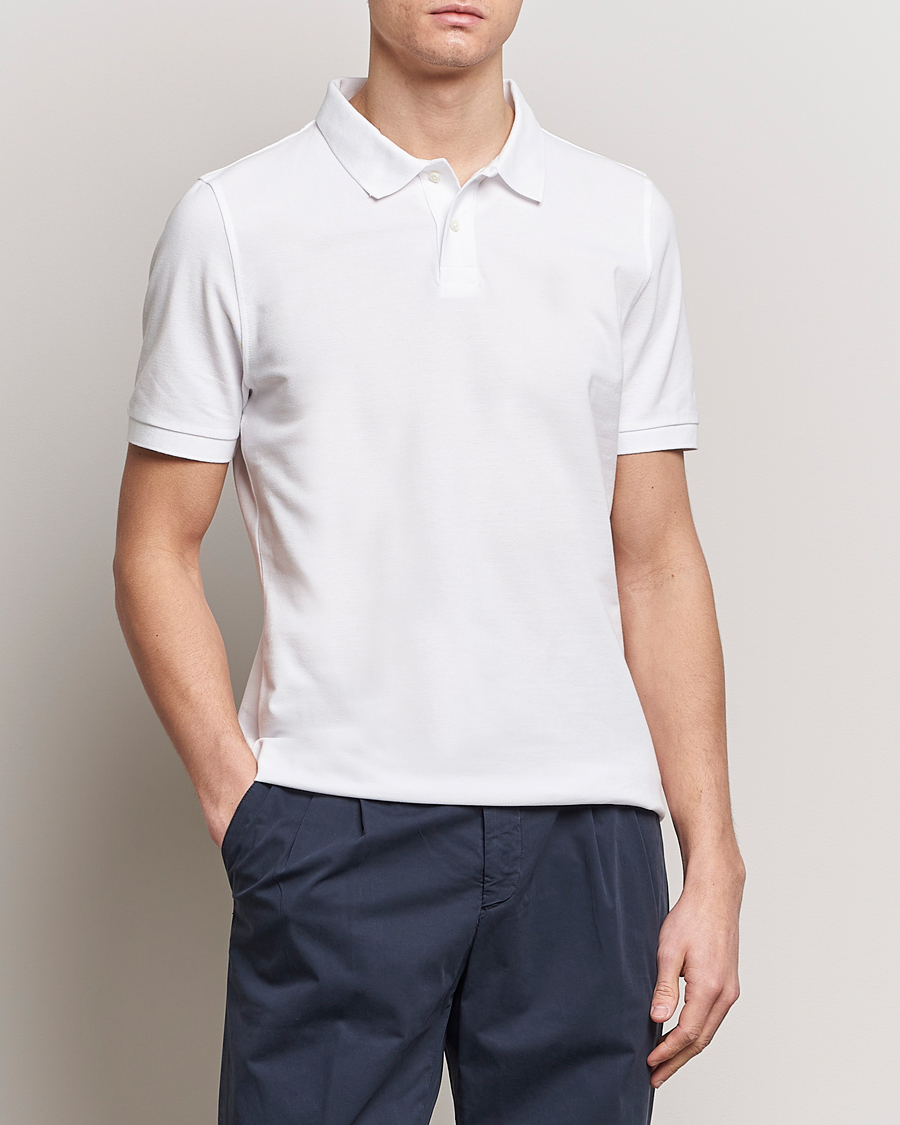 Heren |  | Stenströms | Organic Cotton Piquet Polo Shirt White