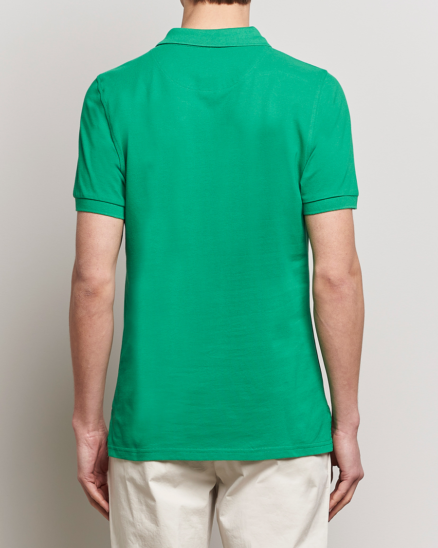 Heren | Polo's | Stenströms | Organic Cotton Piquet Polo Shirt Green