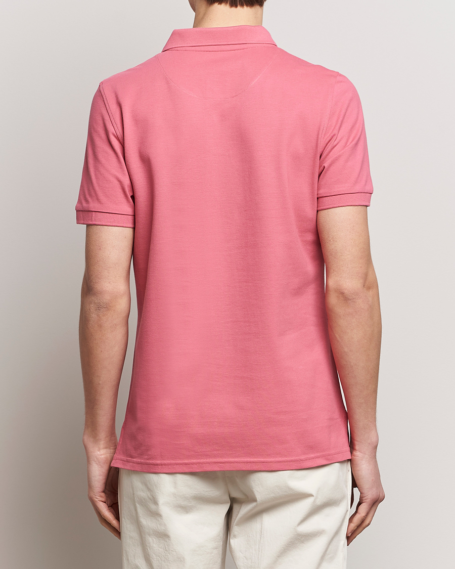 Heren | Polo's | Stenströms | Organic Cotton Piquet Polo Shirt Rasperry