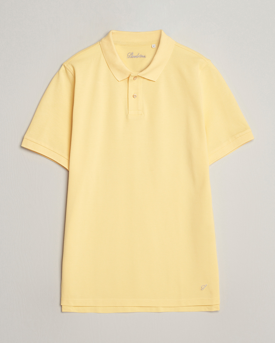 Heren | Polo's | Stenströms | Organic Cotton Piquet Polo Shirt Yellow