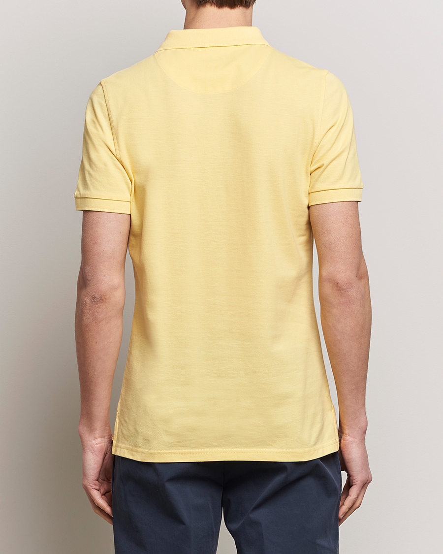 Heren | Polo's | Stenströms | Organic Cotton Piquet Polo Shirt Yellow