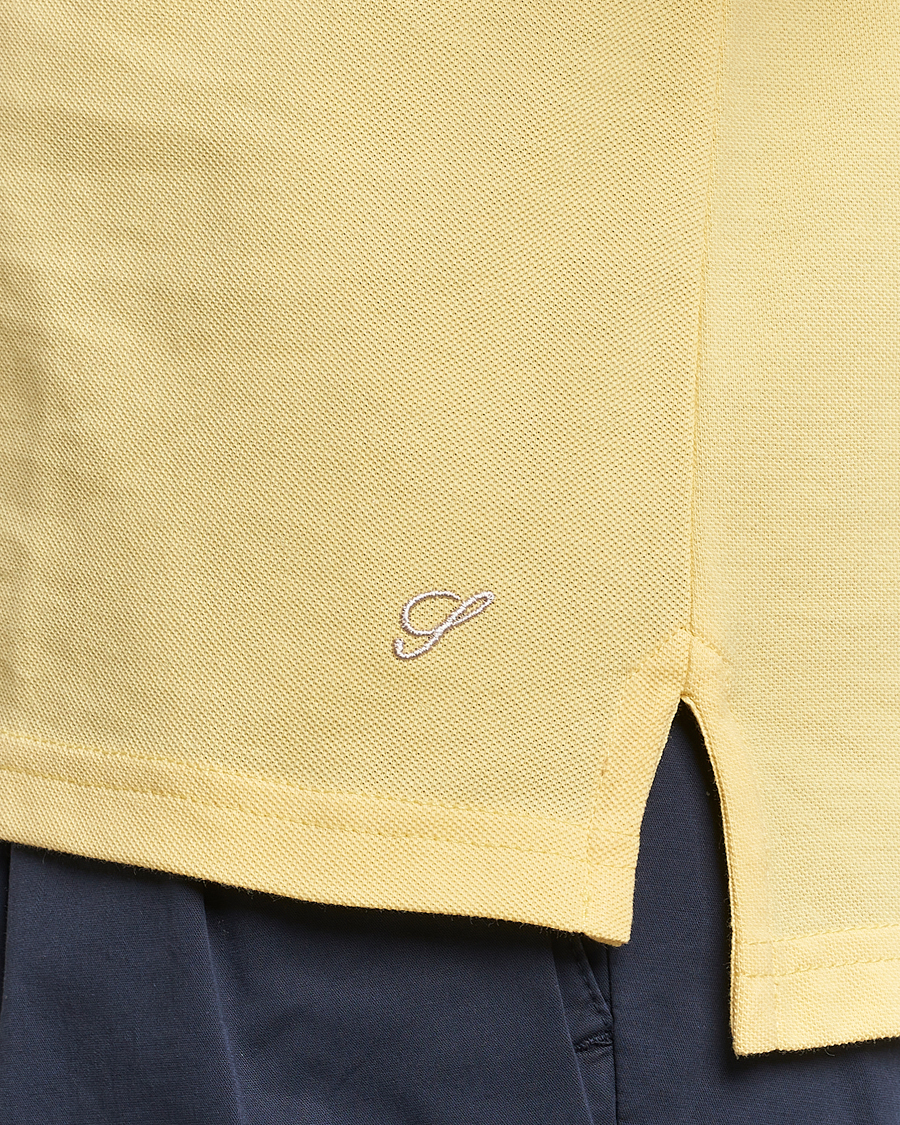Heren | Polo's | Stenströms | Organic Cotton Piquet Polo Shirt Yellow