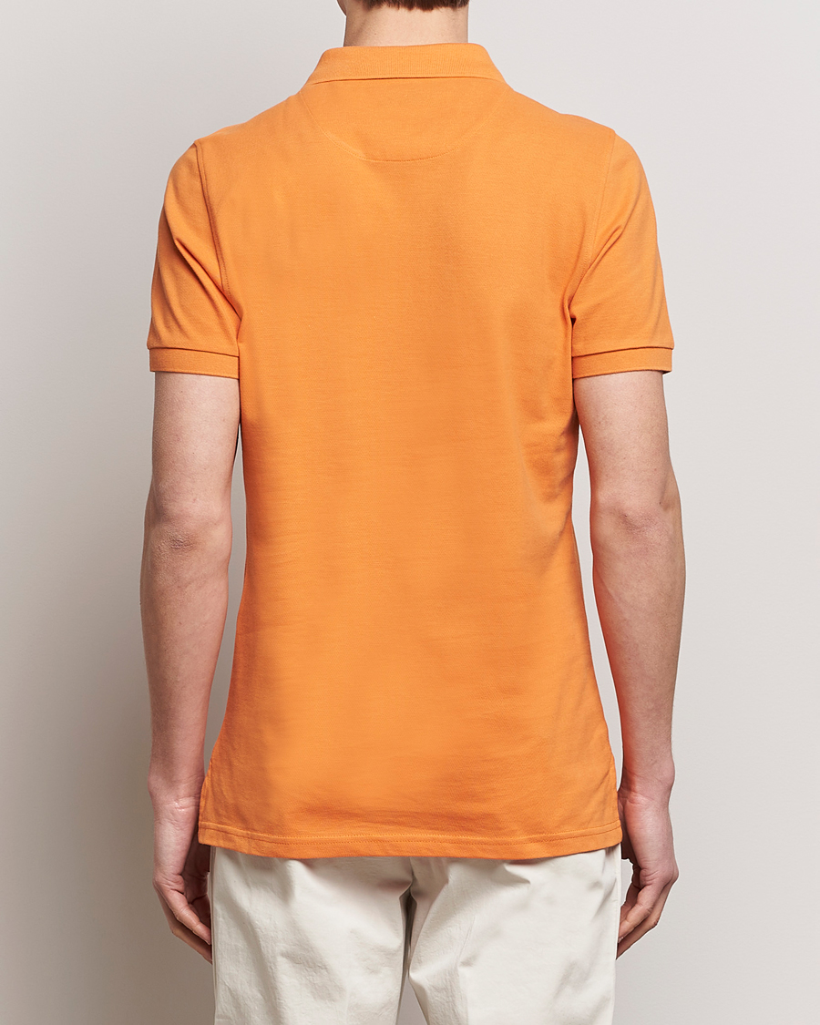 Heren | Polo's | Stenströms | Organic Cotton Piquet Polo Shirt Orange