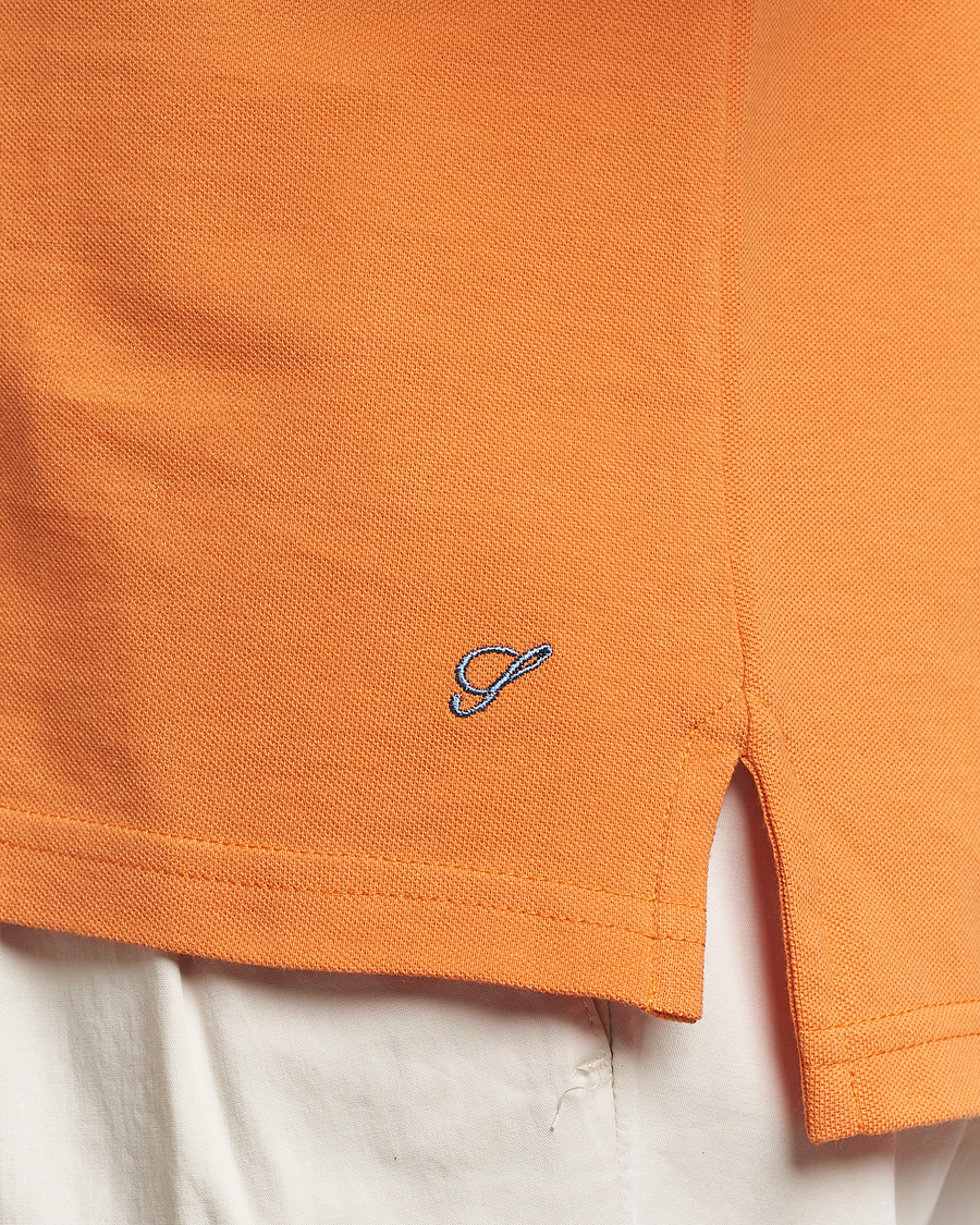 Heren | Polo's | Stenströms | Organic Cotton Piquet Polo Shirt Orange