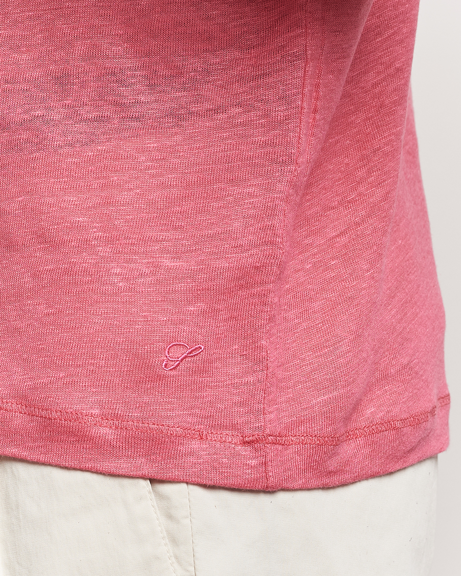 Heren | Polo's | Stenströms | Linen Polo Shirt Rasperry