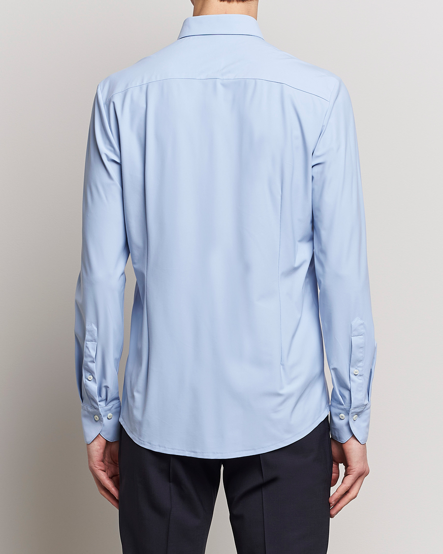 Heren | Overhemden | Stenströms | Slimline Cut Away 4-Way Stretch Shirt Light Blue