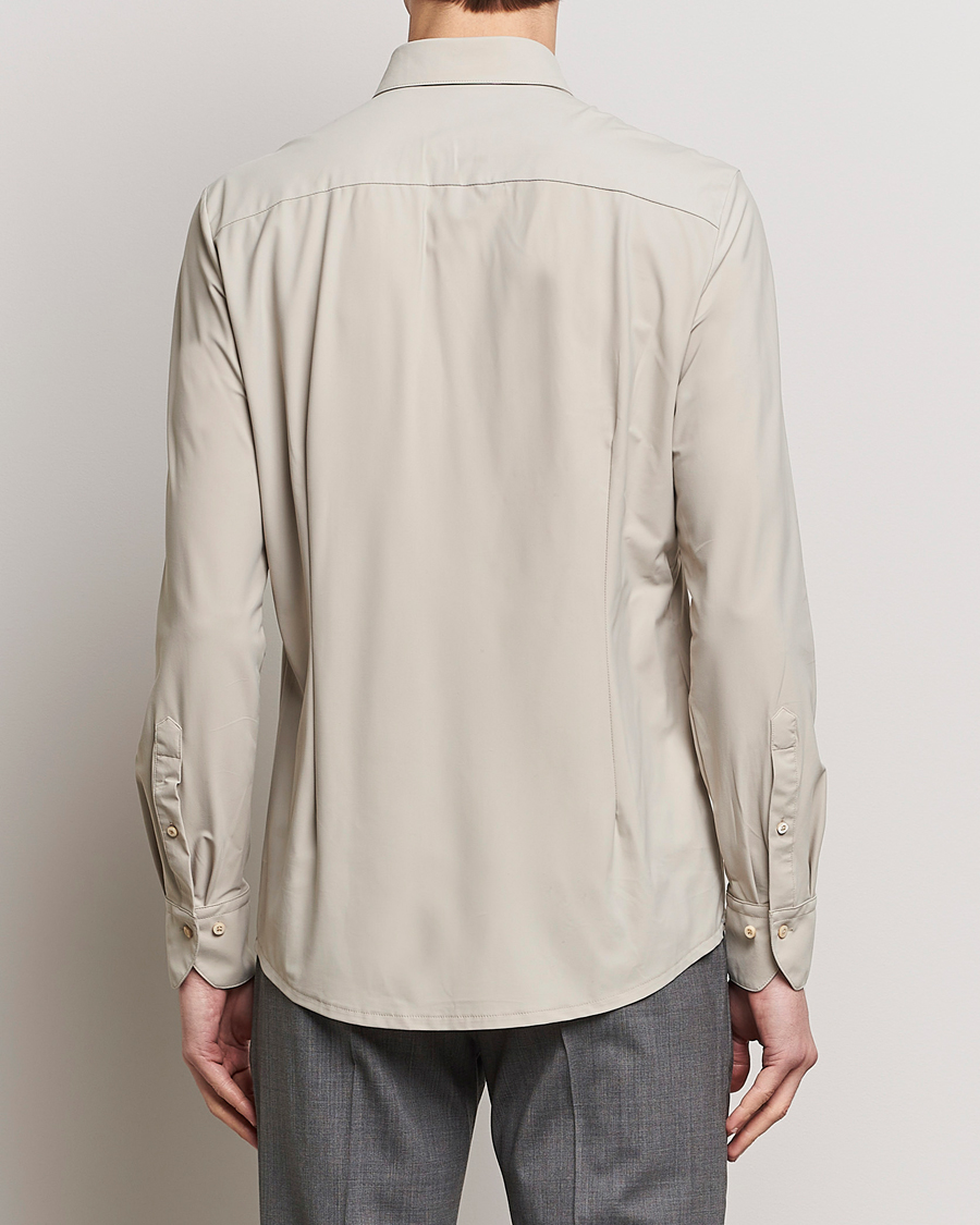 Heren | Overhemden | Stenströms | Slimline Cut Away 4-Way Stretch Shirt Clay