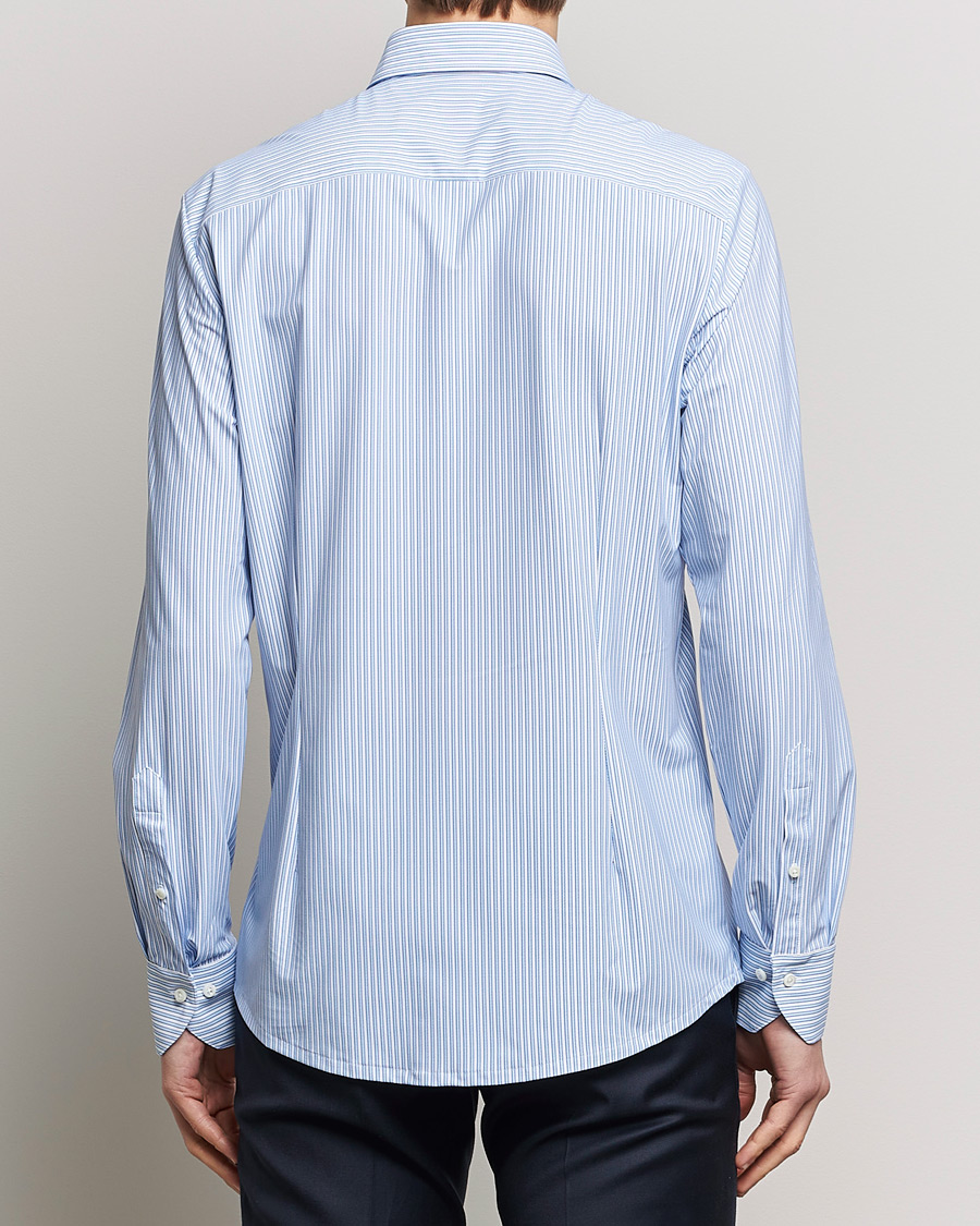 Heren | Overhemden | Stenströms | Slimline Striped Cut Away 4-Way Stretch Shirt Blue