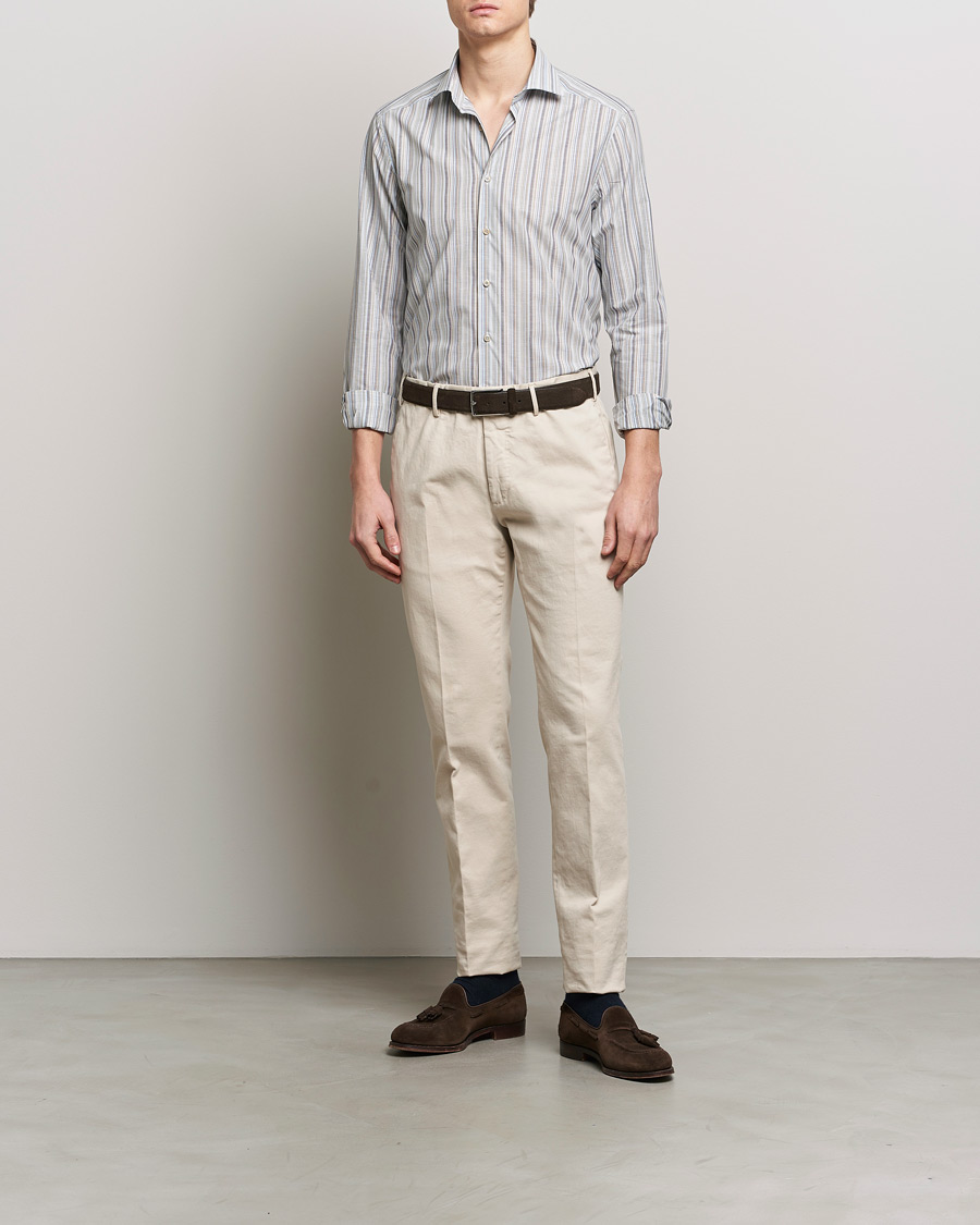 Heren |  | Stenströms | Slimline Multi Stripe Cut Away Shirt Multi