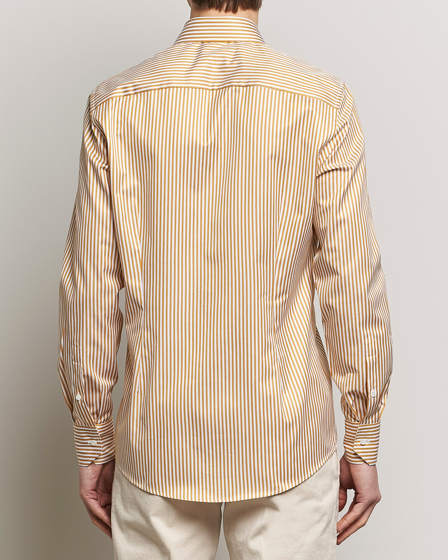 Heren | Overhemden | Stenströms | Slimline Cut Away Striped Shirt Yellow