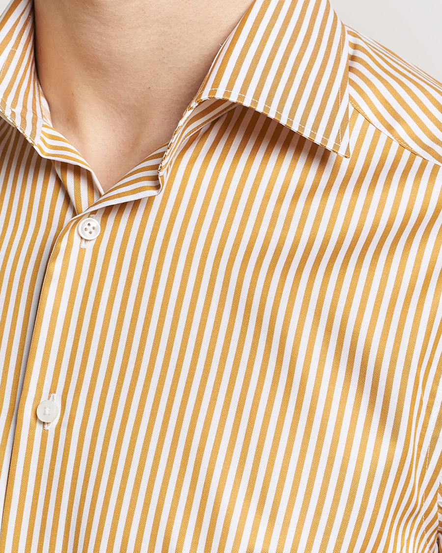 Heren | Overhemden | Stenströms | Slimline Cut Away Striped Shirt Yellow