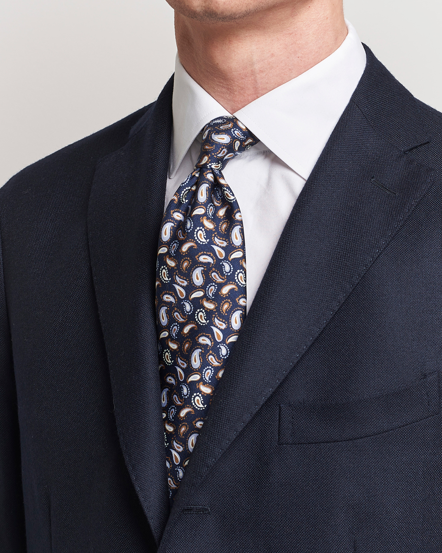 Heren |  | Stenströms | Paisley Silk Tie Navy