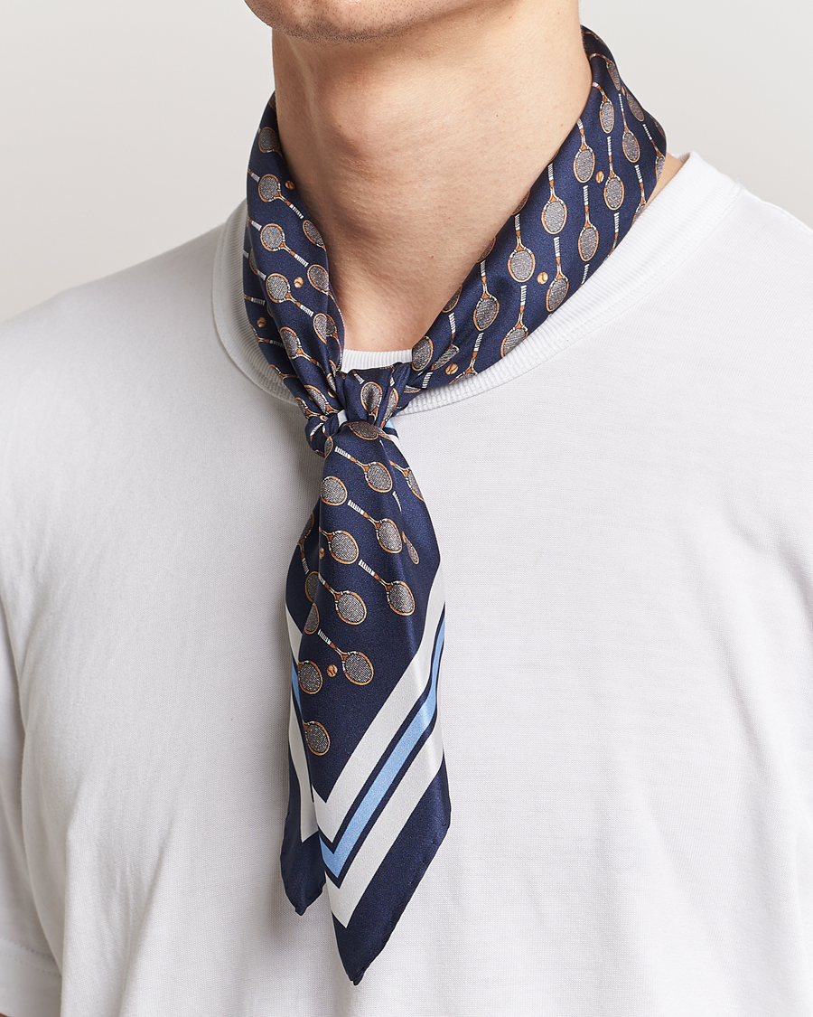 Heren | Stenströms Silk Tennis Bandana Navy | Stenströms | Silk Tennis Bandana Navy