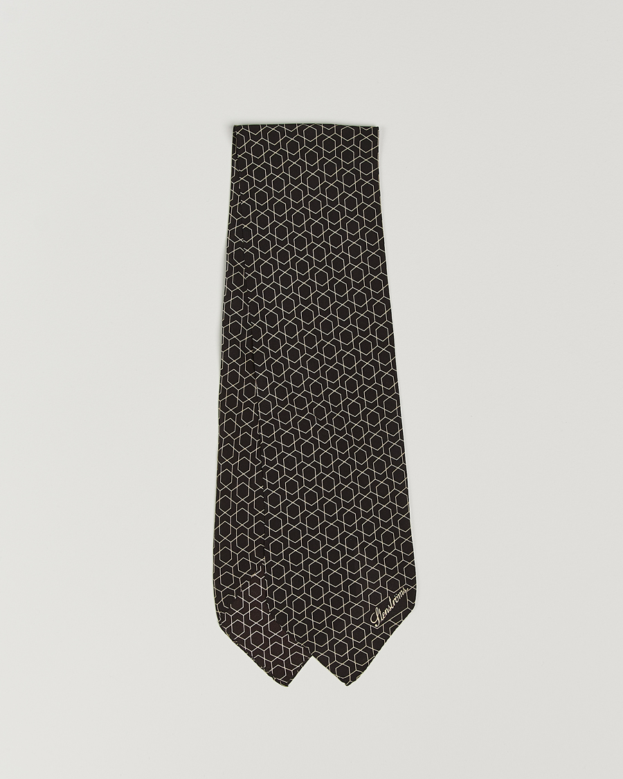 Heren | Stenströms Silk Printed Ascot Brown | Stenströms | Silk Printed Ascot Brown