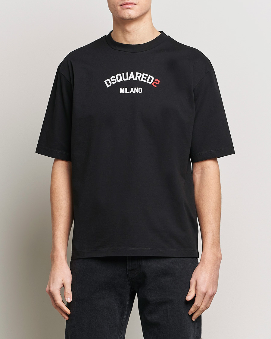 Heren | Zwarte T-shirts | Dsquared2 | Loose Fit Crew Neck T-Shirt Black