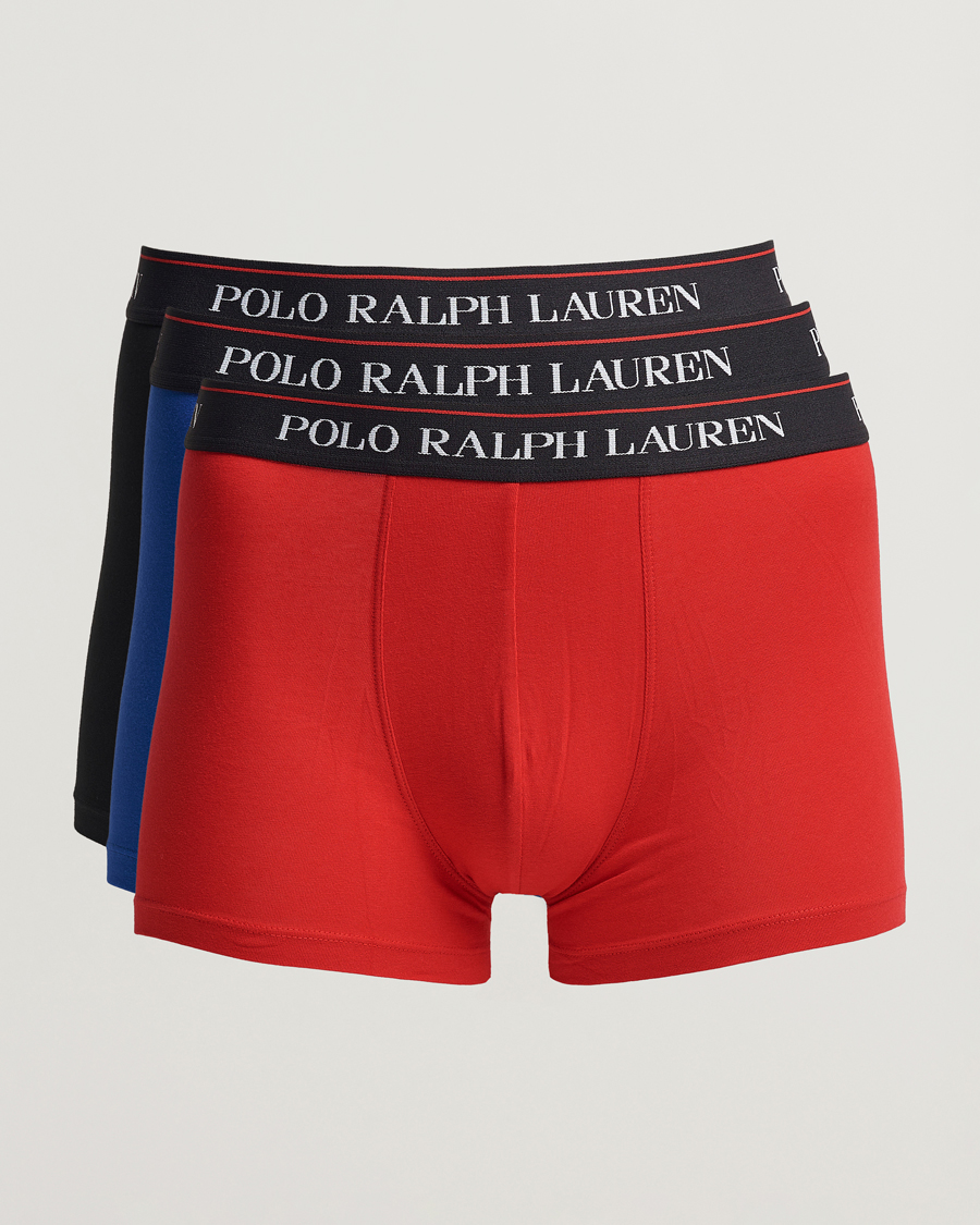 Heren |  | Polo Ralph Lauren | 3-Pack Cotton Stretch Trunk Sapphire/Red/Black