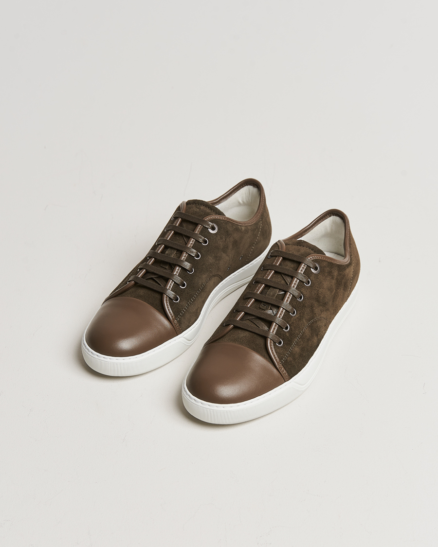 Heren |  | Lanvin | Nappa Cap Toe Sneaker Khaki