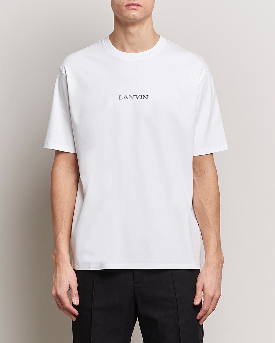 Heren | Witte T-shirts | Lanvin | Embroidered Logo T-Shirt White