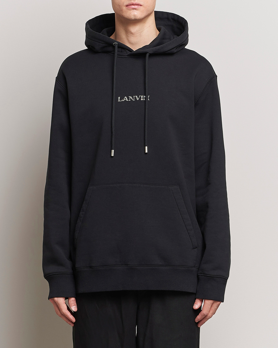 Heren | Lanvin | Lanvin | Embroidered Logo Hoodie Black