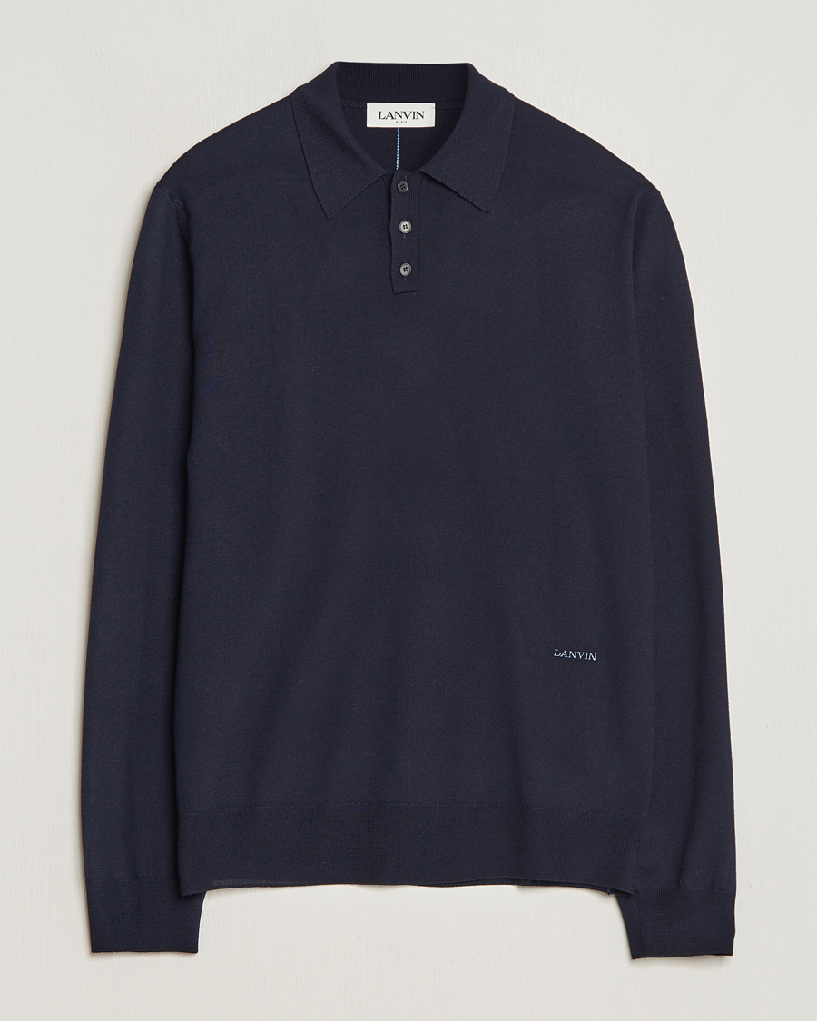 Heren | Truien | Lanvin | Merino Wool Knitted Polo Thunder