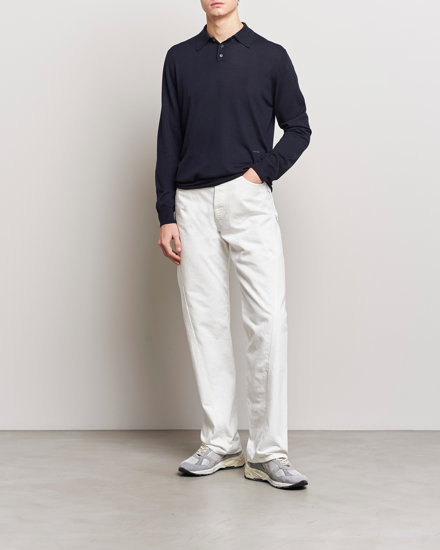 Heren | Truien | Lanvin | Merino Wool Knitted Polo Thunder