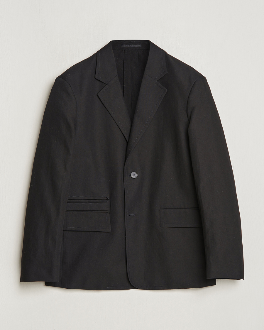 Heren | Blazers | Lanvin | Deconstructed Cotton/Linen Blazer Black
