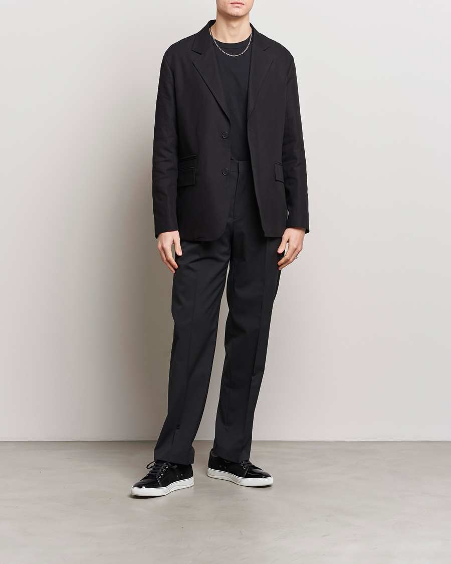 Heren | Blazers | Lanvin | Deconstructed Cotton/Linen Blazer Black