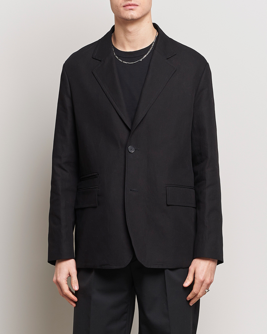 Heren | Lanvin | Lanvin | Deconstructed Cotton/Linen Blazer Black